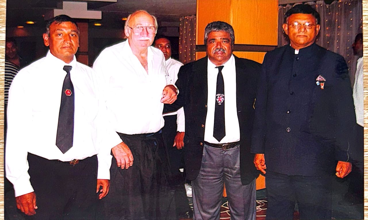 Senior S.A. Budo Ryu karate instructors and guests photographed together at a Durban dojo function